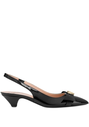 Love Moschino 35mm bow-detail slingback pumps - Black