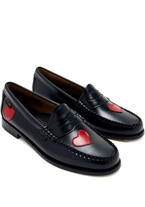 G.H.Bass heart-embellishment loafers - Black
