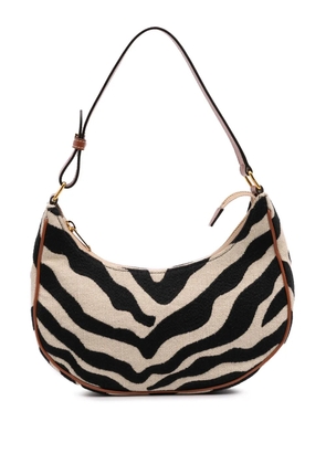 Celine Pre-Owned 2021 Zebra Print Canvas Ava shoulder bag - Brown