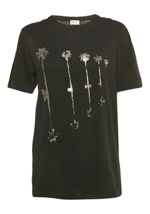 Saint Laurent Pre-Owned metallic-print T-shirt - Black