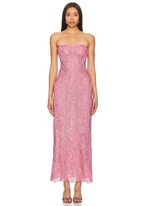 ROCOCO SAND X Revolve Paris Lace Midi Dress in Pink. Size M. Also in L, S.