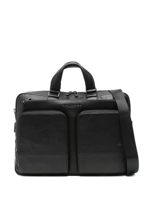 PIQUADRO logo-lettering briefcase - Black