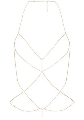 petit moments Lightning Body Chain in Metallic Gold.