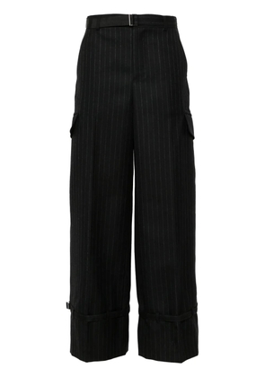 sacai pinstriped trousers - Black