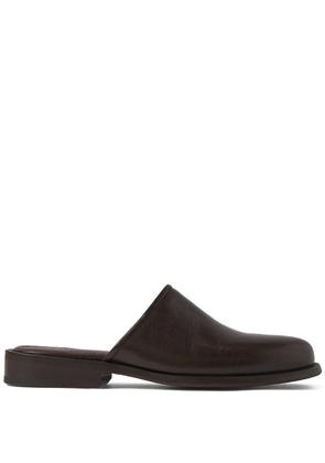 LEMAIRE square toe 35mm mules - Brown
