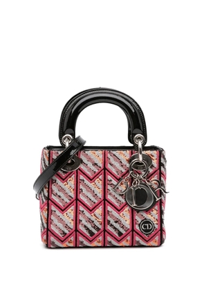 Christian Dior Pre-Owned 2015 Mini Patent Sequined Lady Dior satchel - Pink