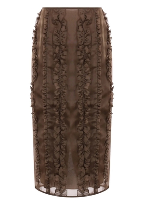 Cecilie Bahnsen Ocean midi skirt - Brown