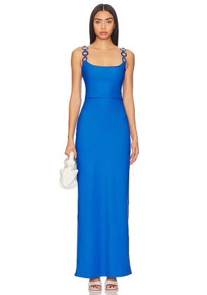 Saudade French Blue Maxi Dress in Blue. Size L. Also in M, S.