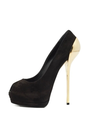 Giuseppe Zanotti suede platform peep-toe pumps - Black