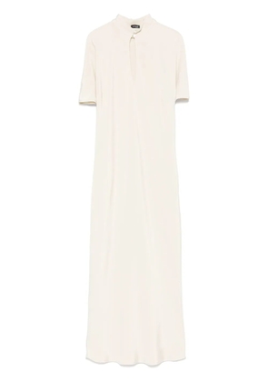 Kiton keyhole-neck midi dress - Neutrals