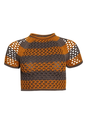 diotima Rae crocheted short-sleeve top - Brown