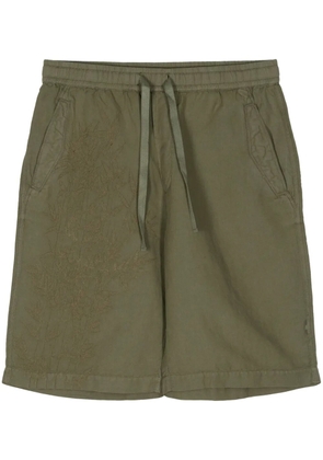 Maharishi embroidered-motif hemp deck shorts - Green