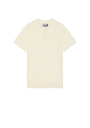Schott Basket Weave Polo in White. Size M. Also in S, XL/1X.