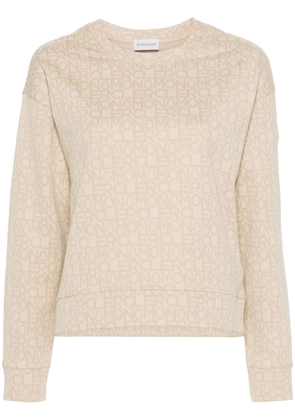 Moncler monogram-jacquard sweatshirt - Neutrals