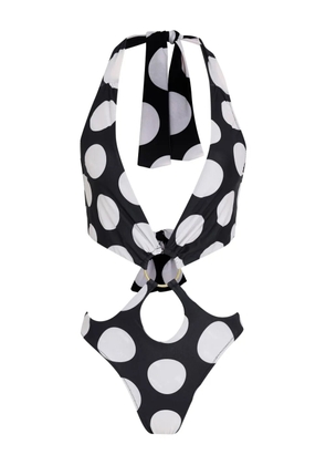 Amir Slama x Jade Picon polka dot-print swimsuit - Black