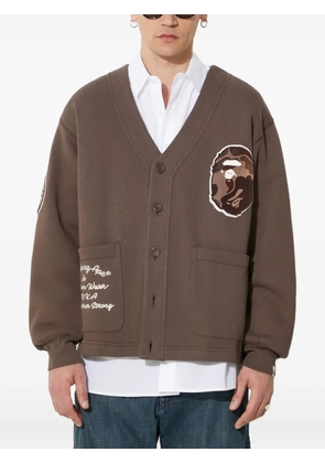 A BATHING APE® College Badges button cardigan - Brown