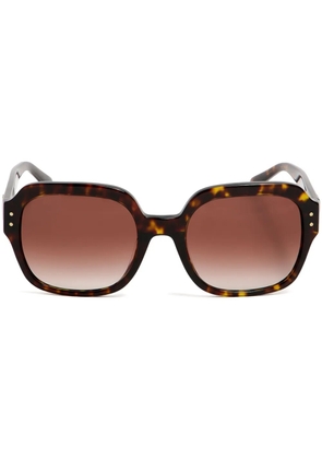 Tory Burch logo-plaque oversize-frame sunglasses - Brown