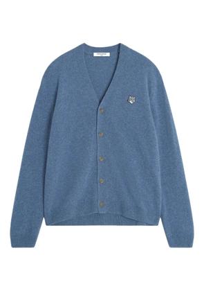Maison Kitsuné fox head-patch wool cardigan - Blue