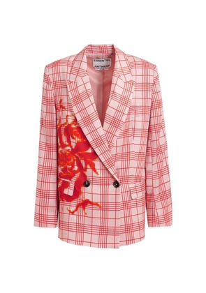 Essentiel Antwerp Juliana checked-print double-breasted blazer - Pink