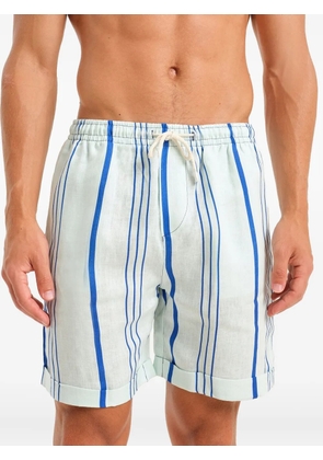 PENINSULA SWIMWEAR striped drawstring-waist swim shorts - White