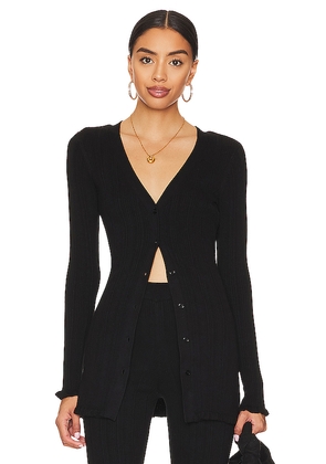 Tularosa Variegated Rib Cardi in Black. Size L. Also in M, S, XS.