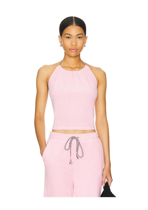 SUNDRY Lounge Halter Top in Pink. Size S. Also in L, XL.