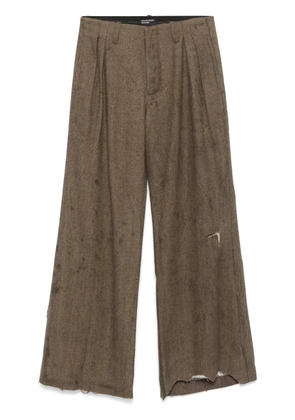 Enfants Riches Déprimés oil-stained wide-leg trousers - Brown