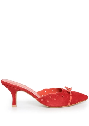 Sarah Chofakian 55mm leather mules - Red