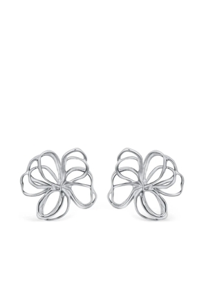 Oscar de la Renta floral drop earrings - Silver