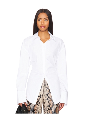 SIMONMILLER Loch Button Up Shirt in White. Size L. Also in M, S, XL, XS.