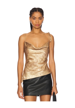 superdown Paz Tank Top in Metallic Gold. Size M. Also in S, XS.