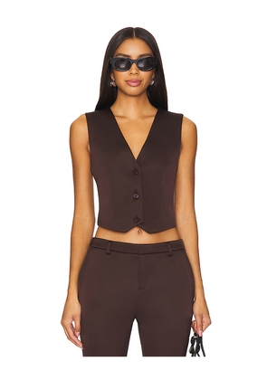 SEROYA Edwina Havey Satin Vest in Brown. Size M. Also in S, XS.