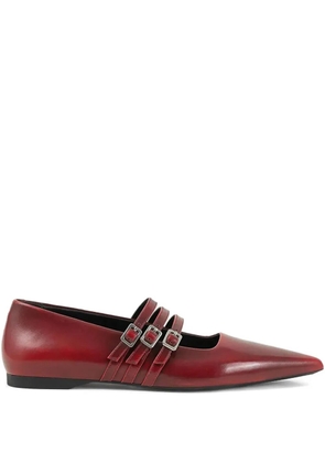 VAGABOND Hermine pointed-toe buckled ballet flats - Red