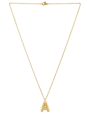 petit moments Bubble Initial Necklace in Metallic Gold. Size A. Also in B, C, D, E, F, G, H, I, J, K, L, M, N, O, P, R, S, T, V.