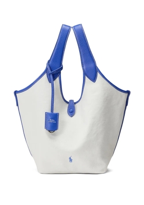 Polo Ralph Lauren leather-trimmed canvas tote bag - White