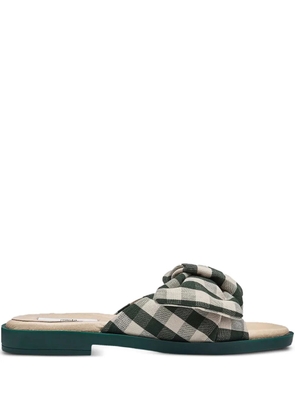 Miista gingham bow sandals - Green