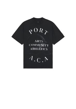 PORT A.C.A Grid Tee in Black. Size M. Also in S.