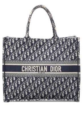 Christian Dior Pre-Owned 2021 Large Oblique Embroidered Canvas Book tote bag - Blue