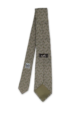 Hermès Pre-Owned 2023 patterned silk tie - Green