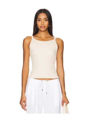 perfectwhitetee Rib Tank Top in Cream. Size L. Also in XS.