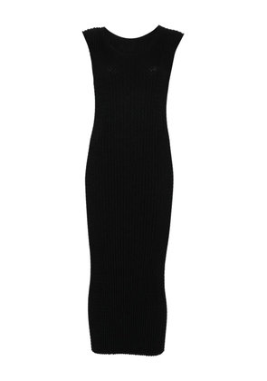 Issey Miyake ribbed sleeveless midi dress - Black
