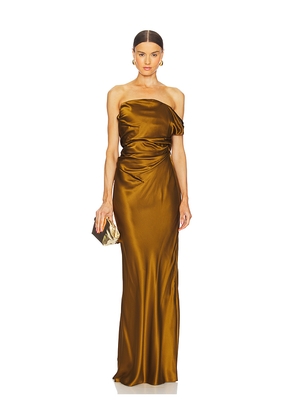 The Sei Strapless Gown With Arm Drape in Rust. Size 2. Also in 4.