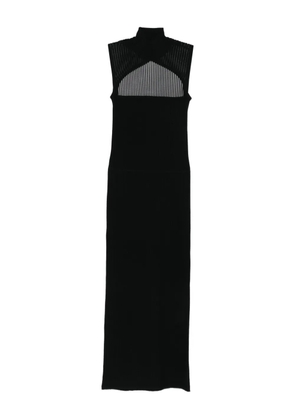 Patrizia Pepe ribbed high-neck dress - Black