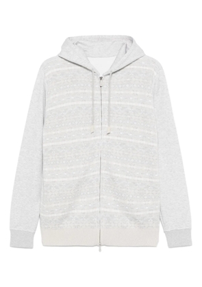 Eleventy patterned wool hoodie - Grey
