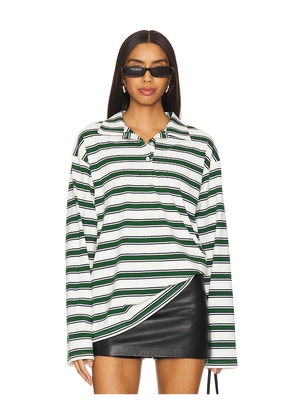 superdown Cailyn Polo Top in White,Green. Size L. Also in M, S, XL, XS, XXS.