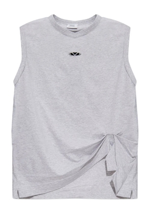 VETEMENTS embellished tie-detail T-shirt - Grey