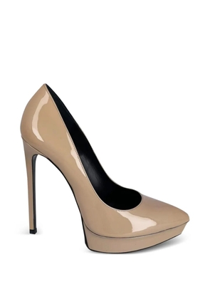 Saint Laurent Pre-Owned Platform patent heels - Neutrals