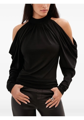 Marcella Perry cold-shoulder draped top - Black