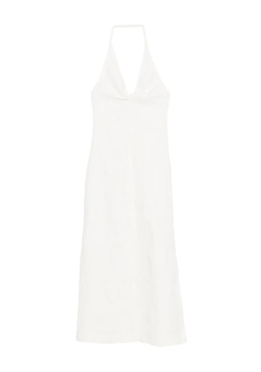 SIR. halterneck embroidered dress - White