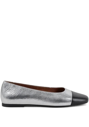 VAGABOND Jolin metallic leather ballet flats - Silver